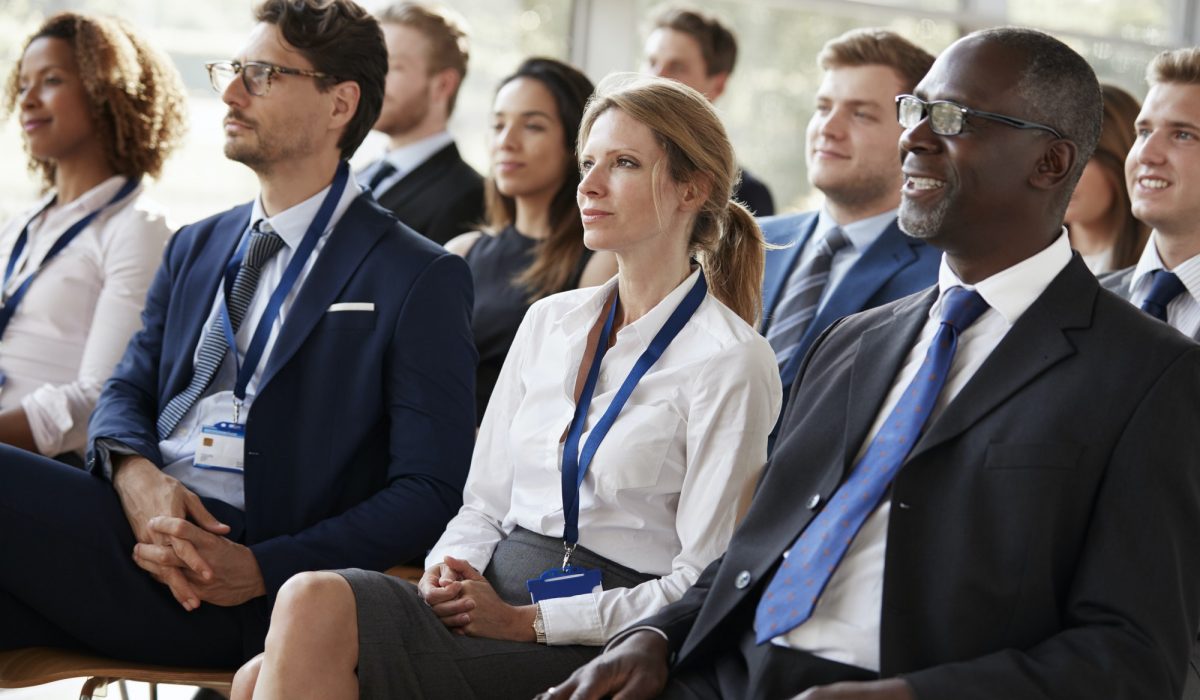 Audience watching a business conference